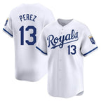 Kansas City Royals #13 Salvador Perez Player White Fedasgoge Alt Limited Home Stitched Jerseys