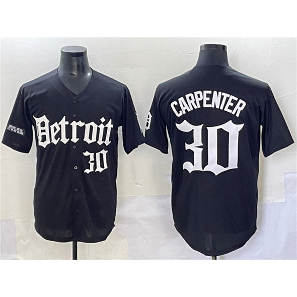 Detroit Tigers #30 Kerry Carpenter Black Fedasgoge 'Motor Gothic Edition' Vapor Premier Limited Stitched Jersey