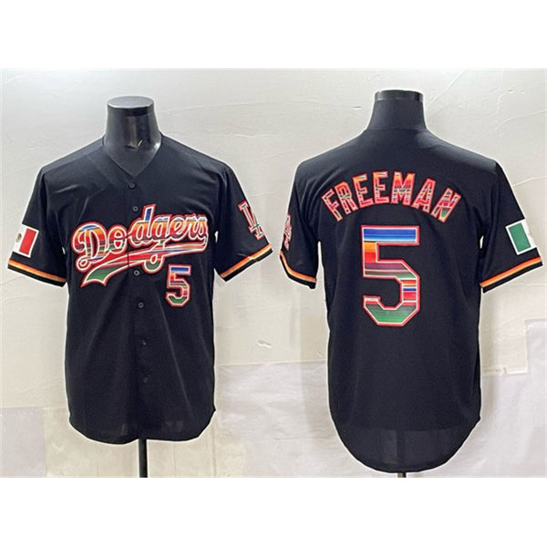 Los Angeles Dodgers #5 Freddie Freeman Black Fedasgoge Mexico Cool Base Stitched Jersey