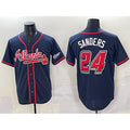 Atlanta Braves #24 Deion Sanders Navy Fedasgoge 2025 Speedway Classic Alternate Stitched Jersey