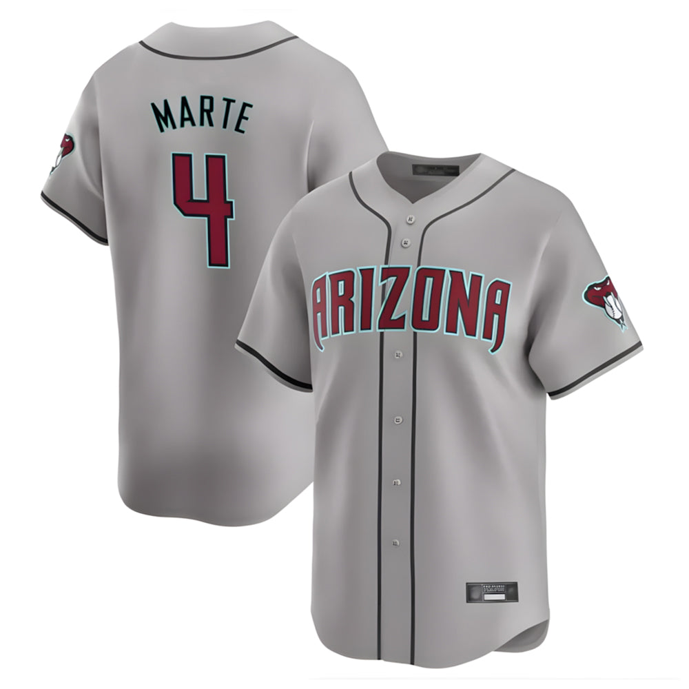 Arizona Diamondbacks #4 Ketel Marte Player Gray Fedasgoge Road Limited Home Game Stitched Jerseys