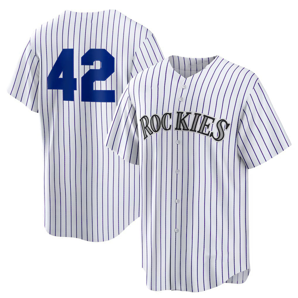 Colorado Rockies #42 Jackie Robinson White Fedasgoge Home 2025 Day Replica Jersey