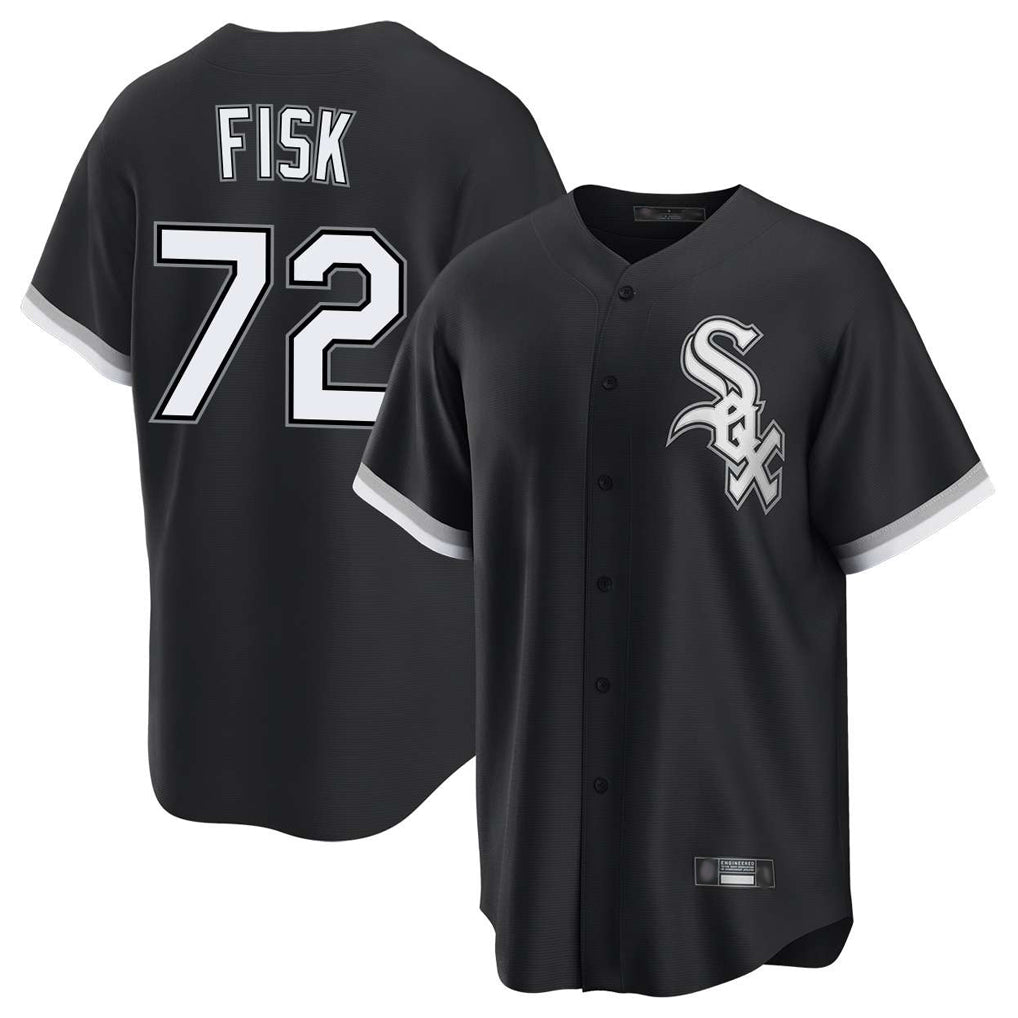 Chicago White Sox #72 Carlton Fisk Player Black Fedasgoge Home Game Stitched Jerseys