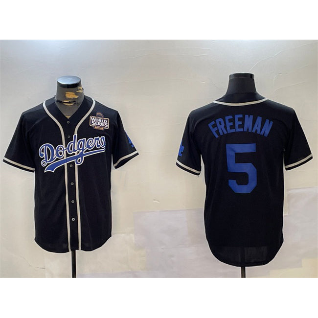 Los Angeles Dodgers #5 Freddie Freeman Black Fedasgoge 2024 World Series Cool Base Stitched Jerseys