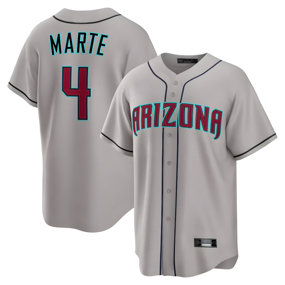 Arizona Diamondbacks #4 Ketel Marte Player Gray Fedasgoge Road Home Game Stitched Jerseys