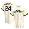 Milwaukee Brewers #24 William Contreras Cream Fedasgoge Home Replica Jersey