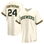 Milwaukee Brewers #24 William Contreras Cream Fedasgoge Home Replica Jersey