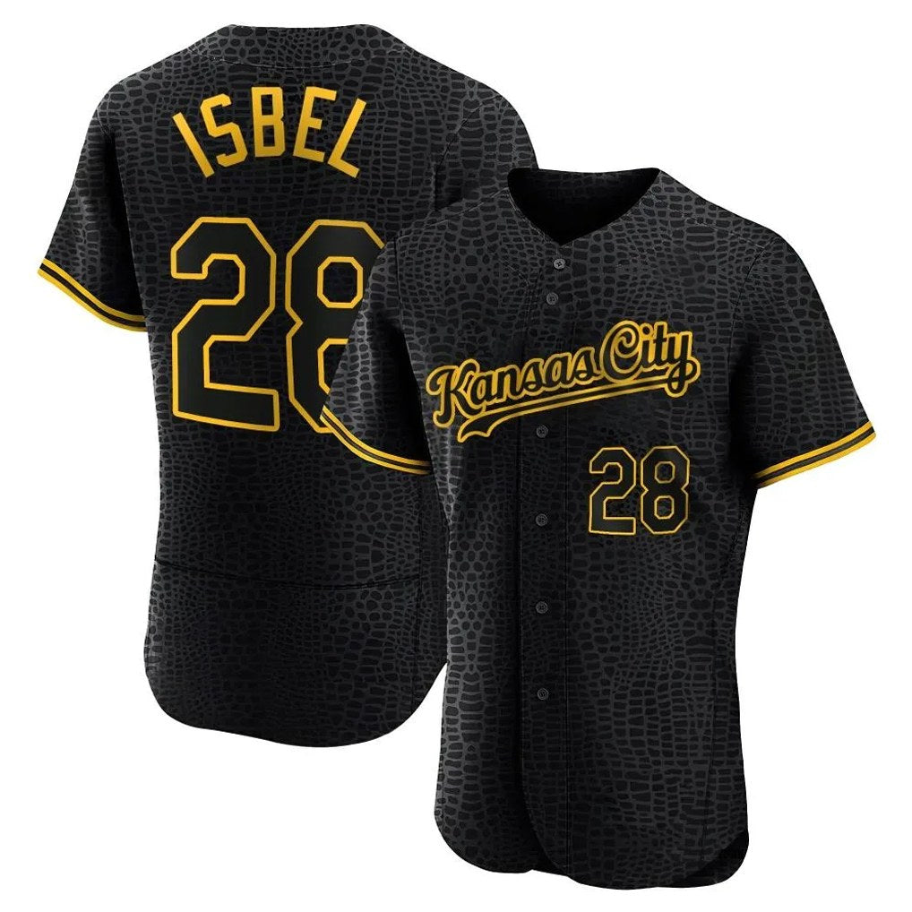 Kansas City Royals #28 Kyle Isbel Player Black Fedasgoge Snake Skin City Limited Elite Stitched Jerseys
