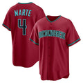Arizona Diamondbacks #4 Ketel Marte Red Fedasgoge Alternate 2 Replica Jersey
