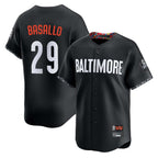 Baltimore Orioles #29 Samuel Basallo Player Black Fedasgoge City Connect Limited Home Game Stitched Jerseys