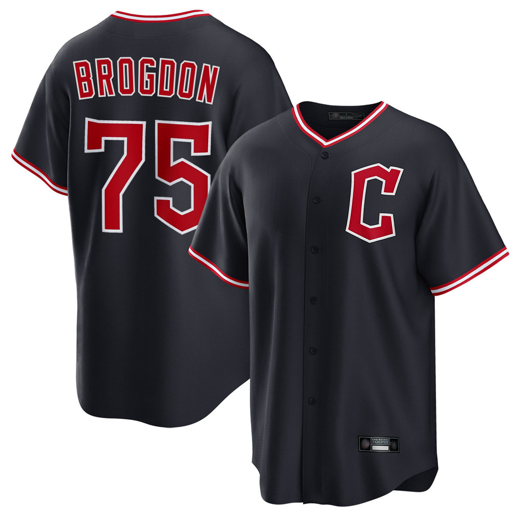 Cleveland Guardians #75 Connor Brogdon Player Navy Fedasgoge Home Game Stitched Jerseys