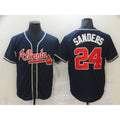 Atlanta Braves #24 Sanders Blue Fedasgoge Game Jerseys