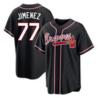 Atlanta Braves #77 Joe Jimenez Player Black Fedasgoge Fashion Out Game Stitched Jerseys