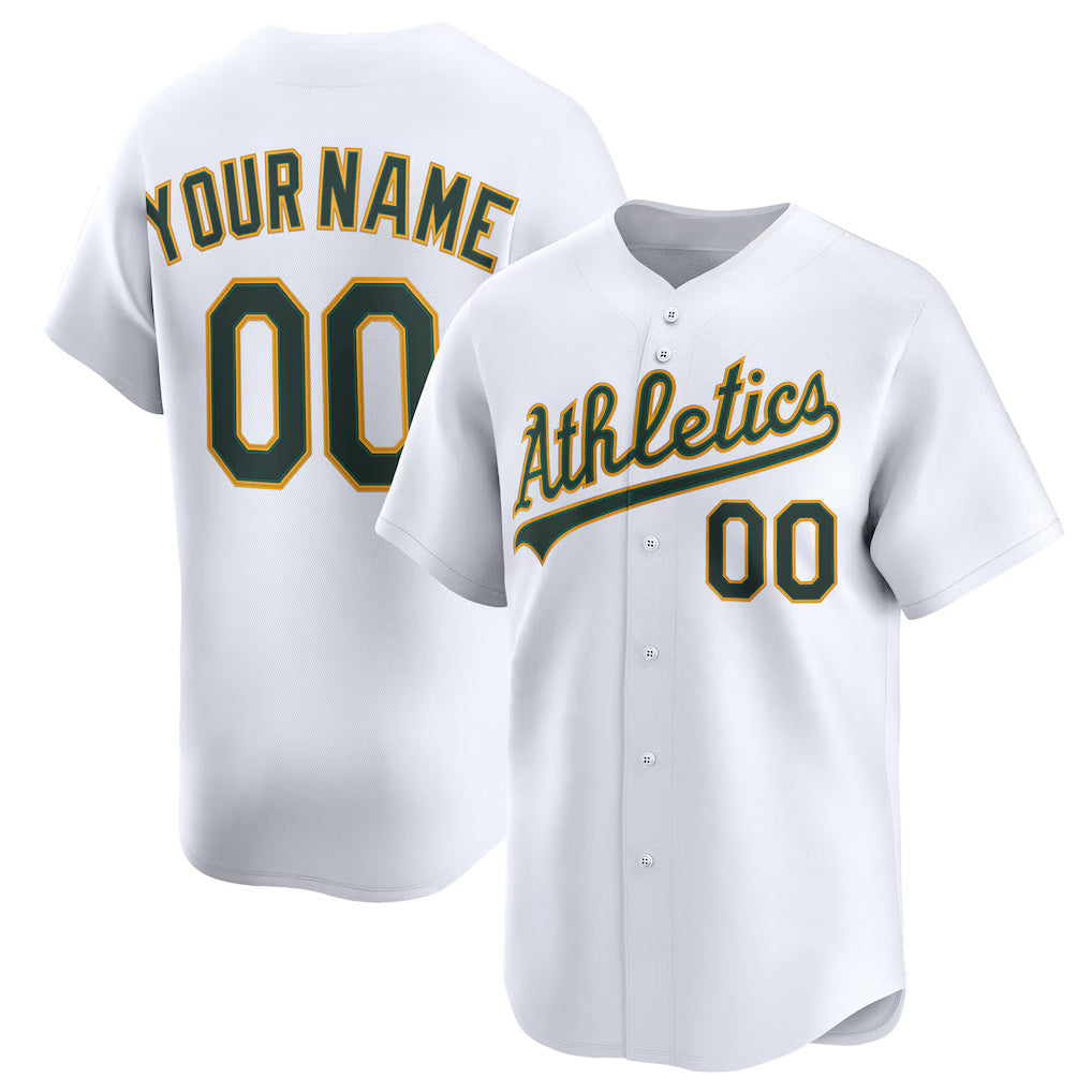 Custom Oakland Athletics White Fedasgoge Home Limited Jersey