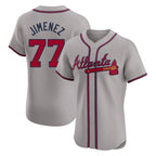 Atlanta Braves #77 Joe Jimenez Player Gray Fedasgoge Limited Elite Home Game Stitched Jerseys