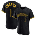 Houston Astros #1 Carlos Correa Player Black Fedasgoge Snake Skin City Limited Elite Home Stitched Jerseys