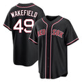 Boston Red Sox #49 Tim Wakefield Player Black Fedasgoge Out Home Game Stitched Jerseys