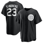 Chicago Cubs #23 Ryne Sandberg Player Black Fedasgoge Game Stitched Jerseys