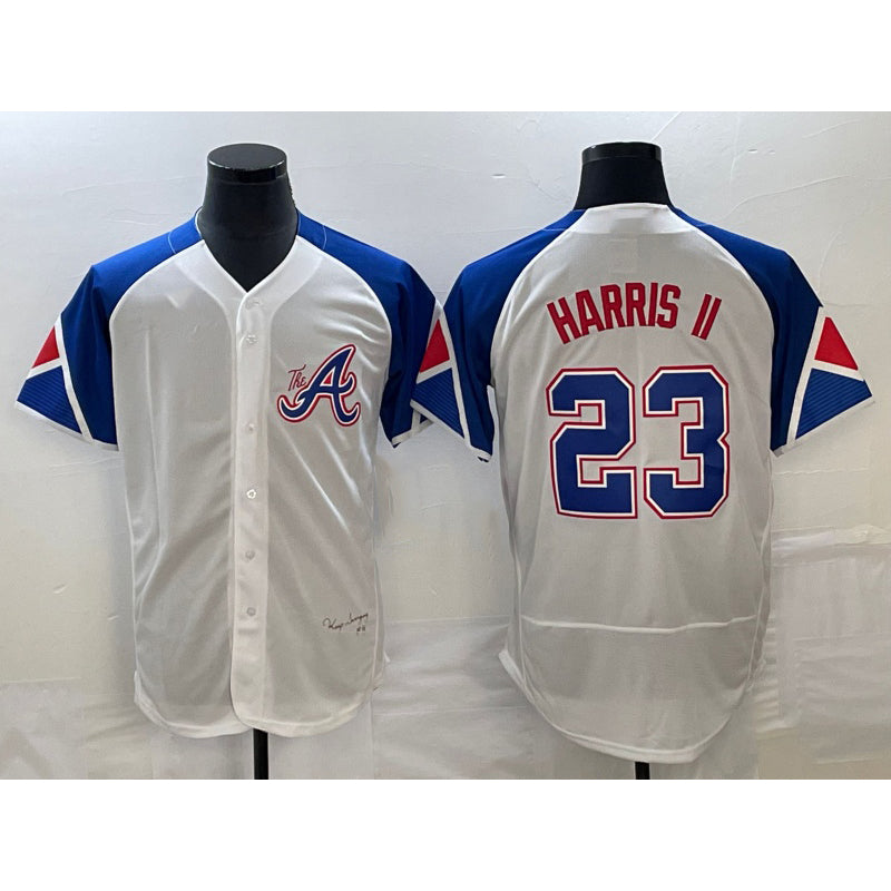 Atlanta Braves #23 Michael Harris II White FOULKSSHOP 2023 City Connect Flex Base Stitched Jersey
