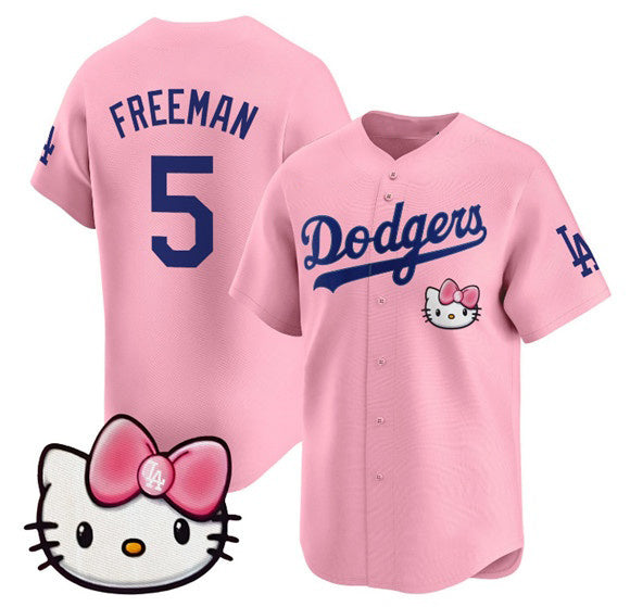 Los Angeles Dodgers #5 Freddie Freeman Pink Fedasgoge 2025 Hello Kitty Vapor Limited Stitched Jersey