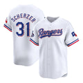 Texas Rangers #31 Max Scherzer White Fedasgoge 2023 World Series Champions Stitched Jersey