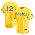 Boston Red Sox #12 Connor Wong Player Yellow Fedasgoge Limited Home Game Stitched Jerseys1