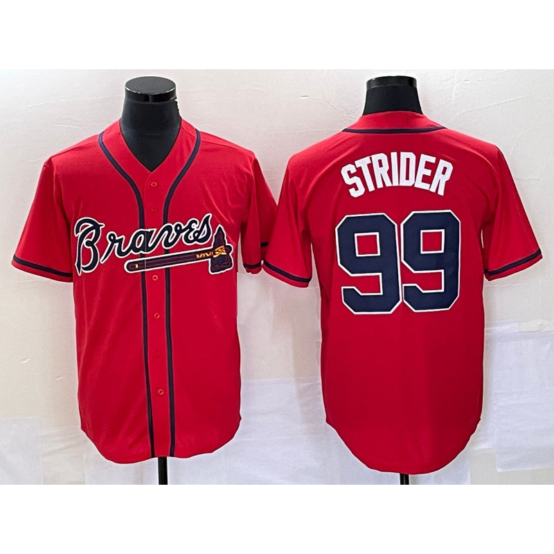 Atlanta Braves #99 Spencer Strider Red Fedasgoge Cool Base Stitched Jersey