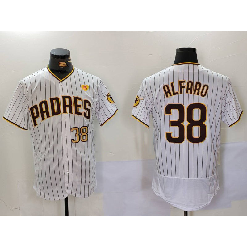 San Diego Padres #38 Jorge Alfaro White Fedasgoge With PS Patch Stitched Flex Base Jerseys