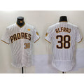 San Diego Padres #38 Jorge Alfaro White Fedasgoge With PS Patch Stitched Flex Base Jerseys