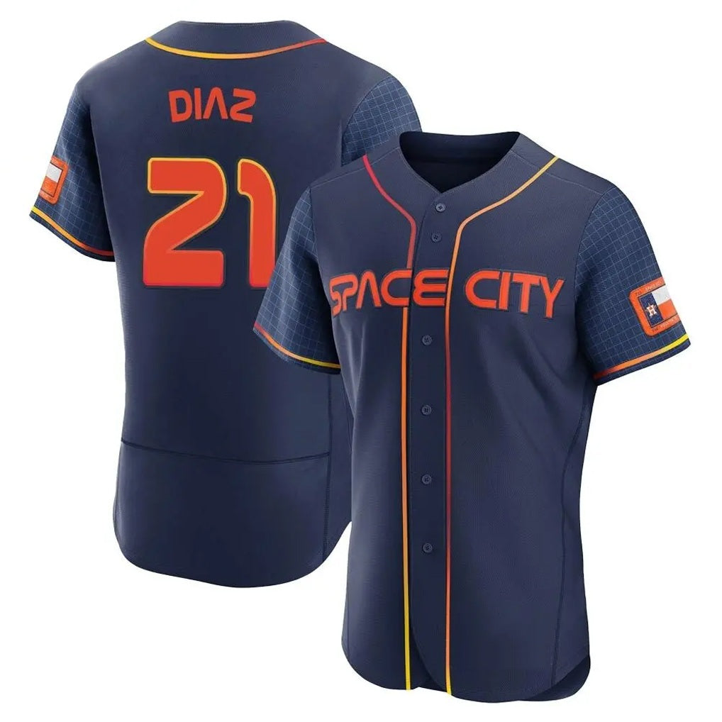 Houston Astros #21 Yainer Diaz Player Navy Fedasgoge City Connect Limited Elite Home Stitched Jerseys