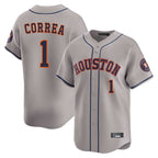 Houston Astros #1 Carlos Correa Player Gray Fedasgoge Home Limited Stitched Jerseys