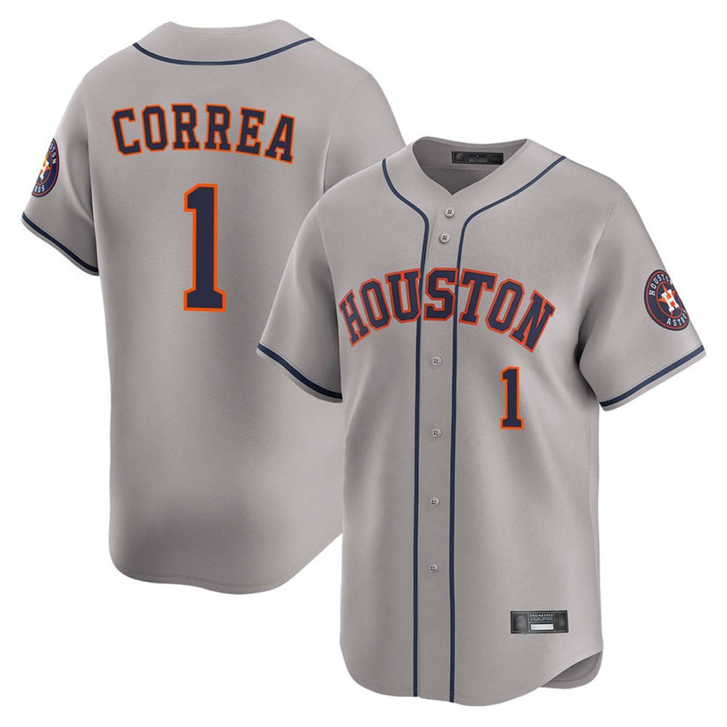 Houston Astros #1 Carlos Correa Player Gray Fedasgoge Home Limited Stitched Jerseys