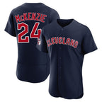 Cleveland Guardians #24 Triston McKenzie Player Navy Fedasgoge Limited Elite Home Stitched Jerseys