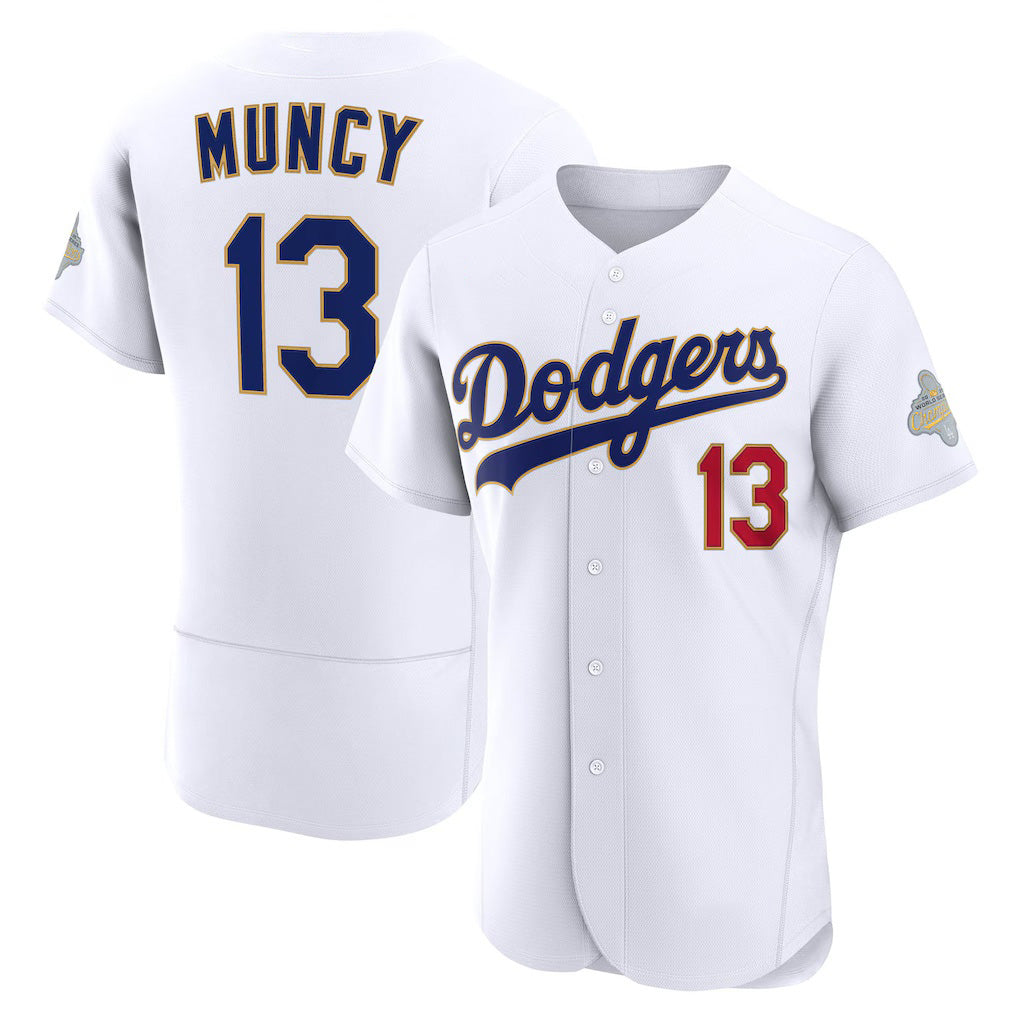 Los Angeles Dodgers #13 Max Muncy White Fedasgoge 2026 Gold Collection Authentic Jersey