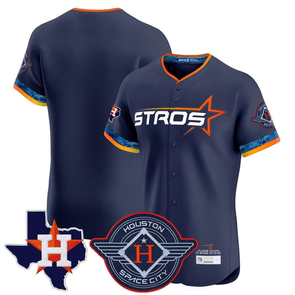 Houston Astros Blank Player Navy Fedasgoge City Connect Texas Patch Vapor Premier Limited Elite Home Stitched Jerseys