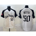Los Angeles Dodgers #50 Mookie Betts White Black Fedasgoge Mexico 2025 LA Gothic Style With Fernando Patch Vapor Premier Limited Stitched Jersey