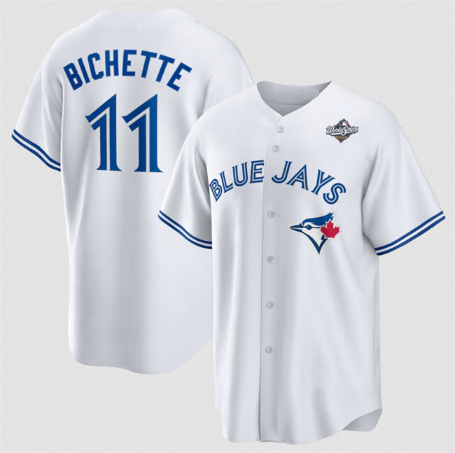 Toronto Blue Jays #11 Bo Bichette White Fedasgoge 2025 World Series Home Cool Base Stitched Jersey