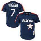 Houston Astros #7 Craig Biggio Player Navy Fedasgoge Mitchell & Ness Cooperstown Mesh Limited Stitched Jerseys