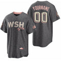 Custom Washington Nationals Active Player 2022 Grey Fedasgoge City Connect Cherry Blossom Cool Base Stitched Jersey