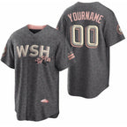 Custom Washington Nationals Active Player 2022 Grey Fedasgoge City Connect Cherry Blossom Cool Base Stitched Jersey