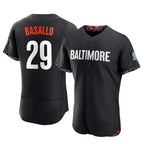 Baltimore Orioles #29 Samuel Basallo Player Black Fedasgoge City Connect Limited Elite Home Game Stitched Jerseys