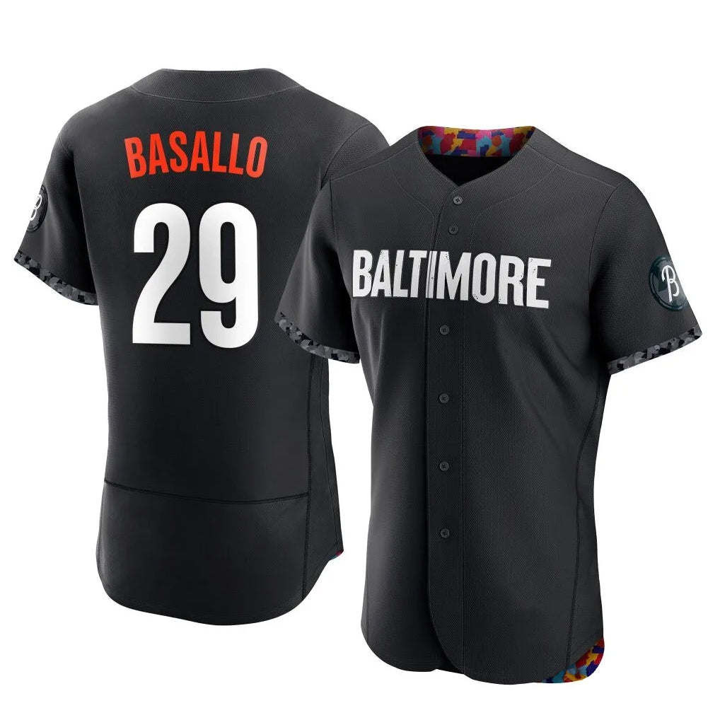 Baltimore Orioles #29 Samuel Basallo Player Black Fedasgoge City Connect Limited Elite Home Game Stitched Jerseys