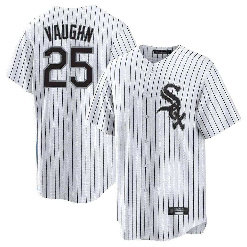 Chicago White Sox #25 Andrew Vaughn Player White Fedasgoge Stripe Home Game Stitched Jerseys