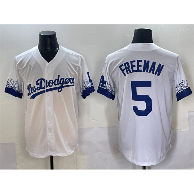 Los Angeles Dodgers #5 Freddie Freeman White Fedasgoge City Connect Cool Base Stitched Jersey