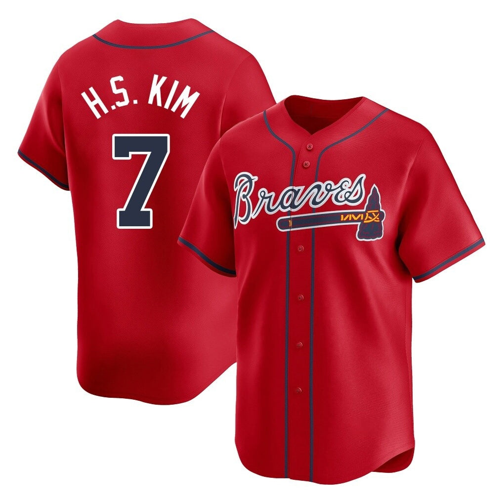 Atlanta Braves #7 Ha-Seong Kim Player Red Fedasgoge Limited Home Game Stitched Jerseys