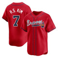 Atlanta Braves #7 Ha-Seong Kim Player Red Fedasgoge Limited Home Game Stitched Jerseys