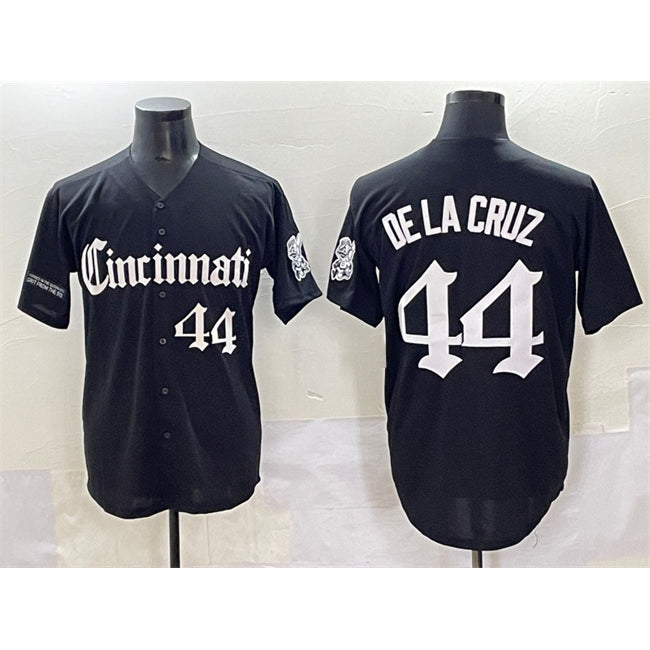 Cincinnati Reds #44 Elly De La Cruz Black Fedasgoge 'Gothic Queen City Edition' Vapor Premier Limited Stitched Jersey