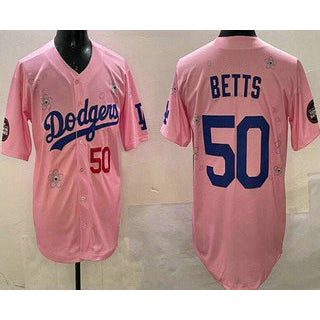 Los Angeles Dodgers #50 Mookie Betts Pink Fedasgoge 2025 Tokyo Series Limited Jersey