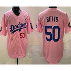 Los Angeles Dodgers #50 Mookie Betts Pink Fedasgoge 2025 Tokyo Series Limited Jersey