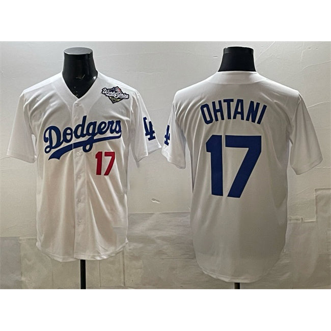 Los Angeles Dodgers #17 Shohei Ohtani White Fedasgoge 2025 World Series Home Limited Stitched Jersey